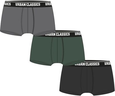 Urban Classics Boxershort Boxer Shorts 3-Pack Grey/ Darkgreen/ Black