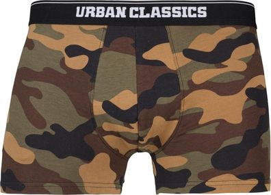 Urban Classics Organic Boxer Shorts 5-Pack Wd Camo + Grn + Blk + Grey + Sw Camo