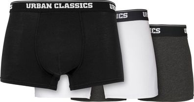 Urban Classics Men Boxer Shorts 3-Pack Blk/ Wht/ Gry
