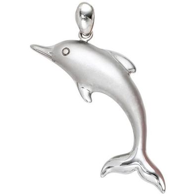 Anhänger Delfin 925 Sterling Silber rhodiniert teilmattiert