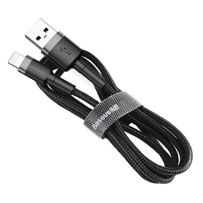 Baseus Cafule Kabel strapazierfähiges Nylonkabel USB / iPhone QC3.0 2.4A 1M schwar...