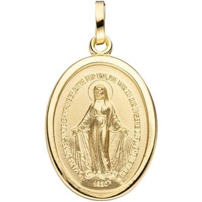 Anhänger Milagrosa oval 333 Gold Gelbgold matt mattiert