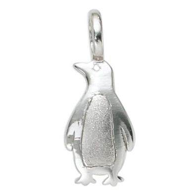 Anhänger Pinguin 925 Sterling Silber rhodiniert teilmattiert