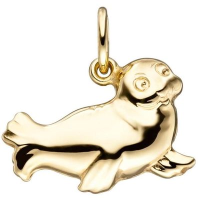 Anhänger Robbe Seehund 585 Gold Gelbgold Gold Anhänger
