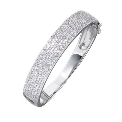 Armreif Armband 925 Silber mit Zirkonia Silberarmreif Klappverschluss