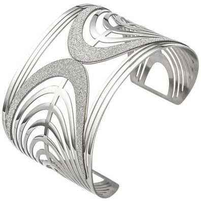 Armspange/ offener Armreif aus Edelstahl mit Glitzereffekt breit