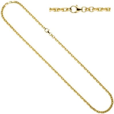 Ankerkette 585 Gelbgold diamantiert 3 mm 50 cm Gold Kette Halskette