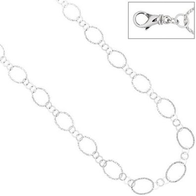 Halskette Kette 925 Sterling Silber mit Struktur 80 cm Karabiner
