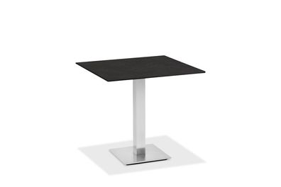Gartentisch Bistrox 95x95 Tischplatte HPL Granit Gestell Edelstahl Gebürstet