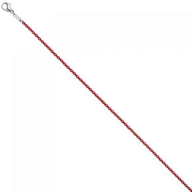 Rundankerkette Edelstahl rot lackiert 50 cm Kette Halskette Karabiner