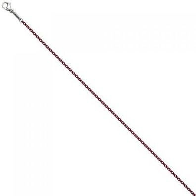 Rundankerkette Edelstahl rot weinrot lackiert 50 cm Kette Halskette Karabiner