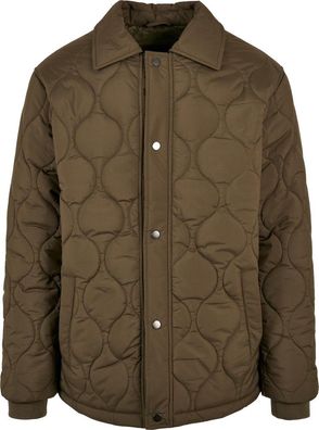 Urban Classics Quilted Coach Jacket Olive