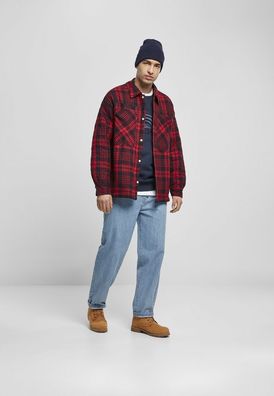 Southpole Jacke Flannel Quilted Shirt Jacket Darkred