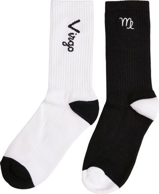 Mister Tee Zodiac Socks 2-Pack Black/ White Virgo