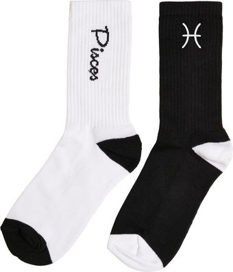 Mister Tee Zodiac Socks 2-Pack Black/ White Pisces
