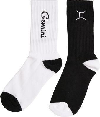 Mister Tee Zodiac Socks 2-Pack Black/ White Gemini