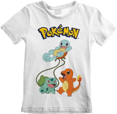Pokémon Pokemon - Original Trio (Kids) Jungen Kinder T-Shirt White