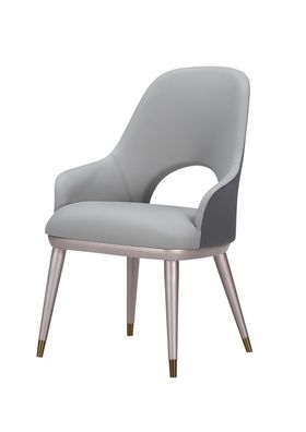 Lehnstuhl Stühle Design Möbel Luxus Esszimmer Edelstahl Grau Lederstuhl Edler