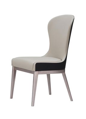 Luxus Lehnstuhl Stühle Design Möbel Esszimmer Edelstahl Grau Lederstuhl Edler