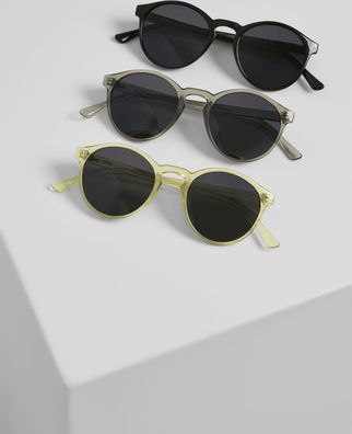 Urban Classics Sonnenbrille Sunglasses Cypress 3-Pack Black/ Lightgrey/ Yellow