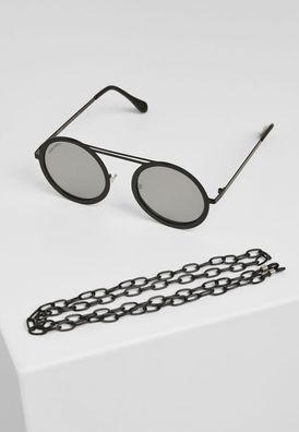 Urban Classics Sonnenbrille 104 Chain Sunglasses Silver Mirror/ Black