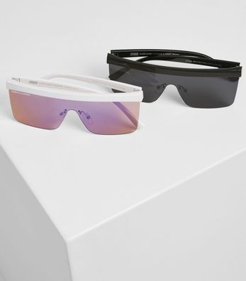 Urban Classics Sonnenbrille Sunglasses Rhodos 2-Pack Black/ White