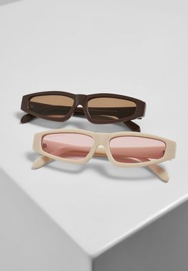 Urban Classics Sonnenbrille Sunglasses Lefkada 2-Pack Brown/ Brown + Offwhite/ Pink