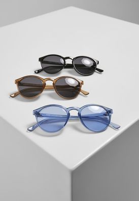 Urban Classics Sonnenbrille Sunglasses Cypress 3-Pack Black + Brown + Blue