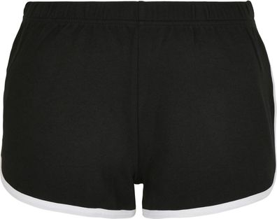 Urban Classics Damen Ladies Organic Interlock Retro Hotpants Black/ White