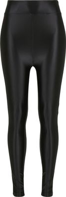 Urban Classics Damen Ladies Highwaist Shiny Metalic Leggings Black