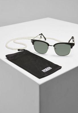 Urban Classics Sonnenbrille Sunglasses Crete With Chain Black/ Green