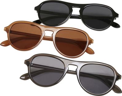 Urban Classics Sonnenbrille Sunglasses Kalimantan 3-Pack Brown/ Grey/ Black