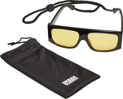 Urban Classics Sonnenbrille Sunglasses Raja With Strap Black/ Yellow