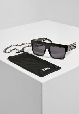 Urban Classics Sonnenbrille Sunglasses Zakynthos with Chain black/ silver