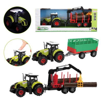 Toi-Toys - Traktor mit Anhänger Spielzeugfahrzeug mit Licht & Sound Trecker