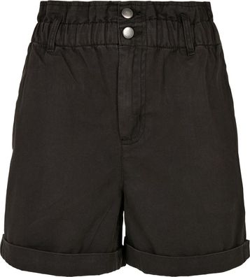 Urban Classics Damen Ladies Paperbag Shorts Black