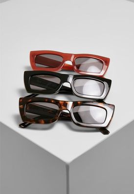Urban Classics Sunglasses Sanremo 3-Pack Black/ Red/ Amber