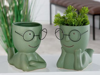 Gilde Keramik Vase"Smile"m. Brille VE 4 so 28616