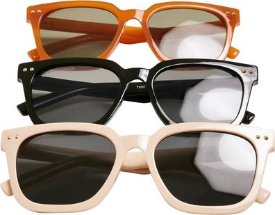 Urban Classics Sunglasses Chicago 3-Pack Black/ Brown/ Lightbeige