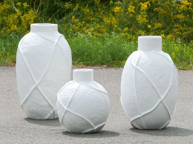 Gilde Vase "Linhas" weiß H. 57,5cm 52685