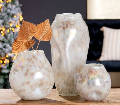 Gilde Glas Vase Crumple 50938