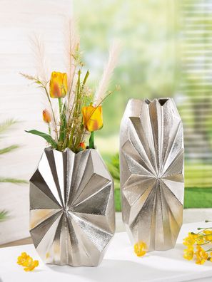 Gilde Aluminium Vase "Rayons" 69419