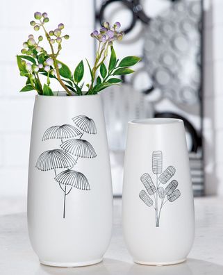 Gilde Vase "Dagoba" Keramik weiß 28642