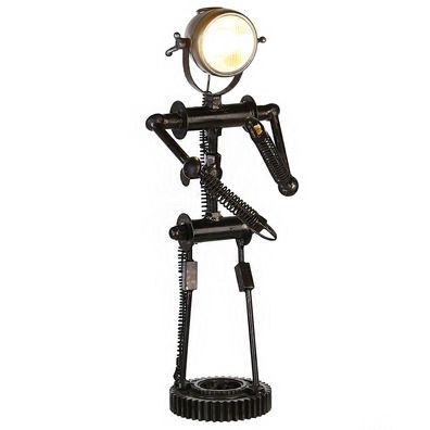 Casablanca Lampe "Roboter" Eisen . schwarz . Antikfinish Lampe schwenkbar E27 ...