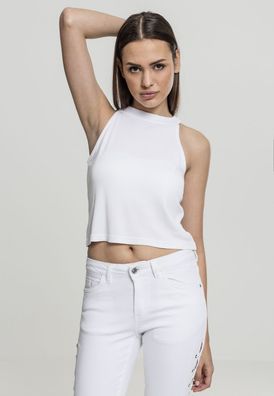 Urban Classics Female Shirt Ladies Rib Turtleneck Cropped Top White