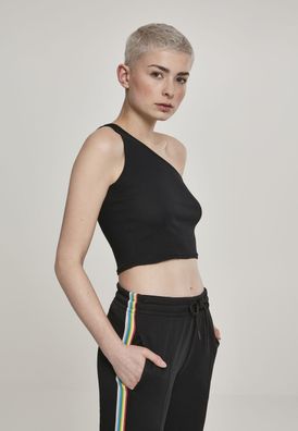 Urban Classics Female Shirt Ladies Cropped Asymmetric Top Black