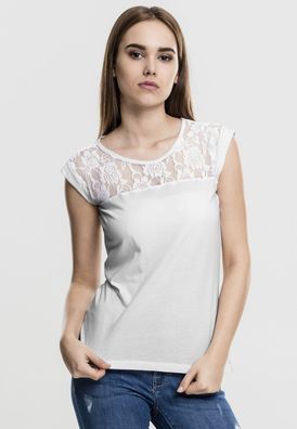 Urban Classics Female Shirt Ladies Top Laces Tee White