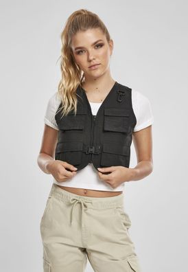 Urban Classics Damen Weste Ladies Short Tactical Vest Black