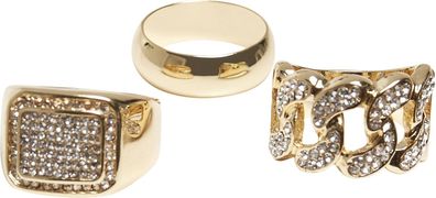Urban Classics Diamond Ring 3-Pack Gold