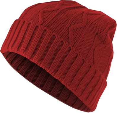 MSTRDS Beanie Beanie Cable Flap Red